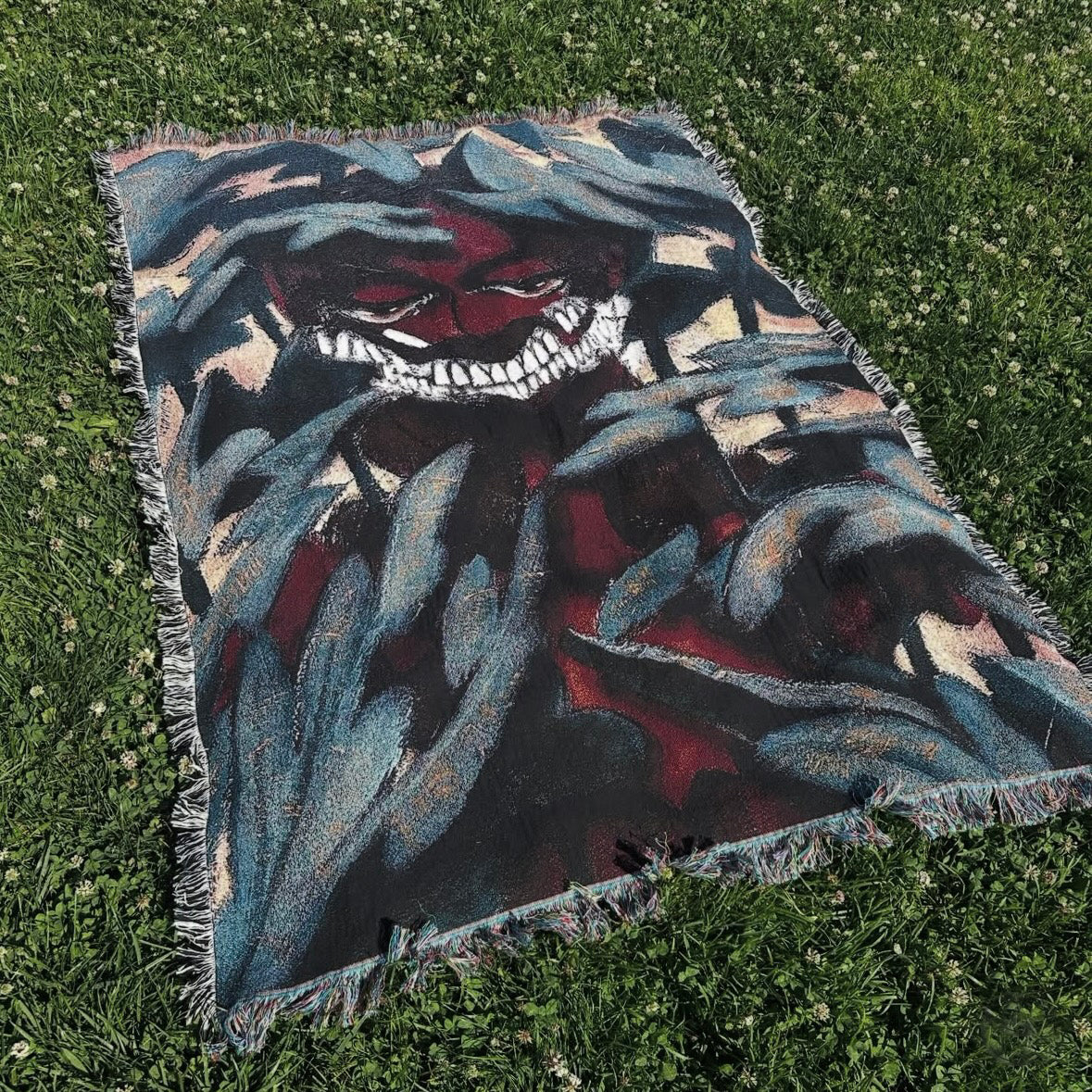 "Peek" woven blanket